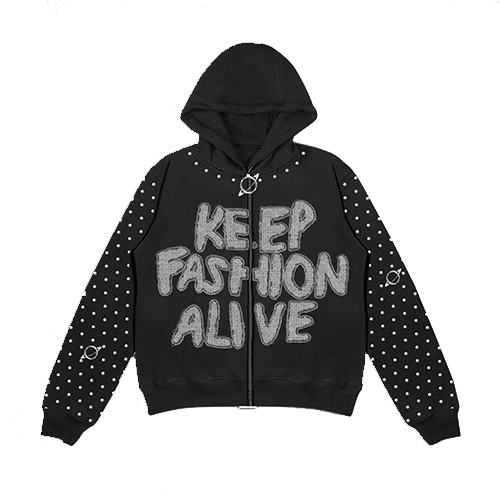 KFA RHINSTONE HOODIE BLACK