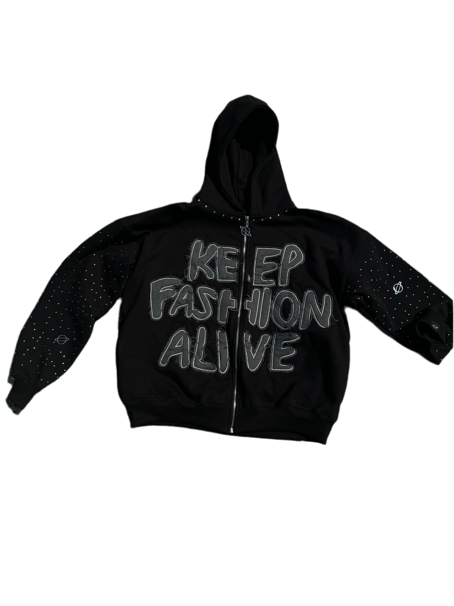 KFA RHINSTONE HOODIE BLACK